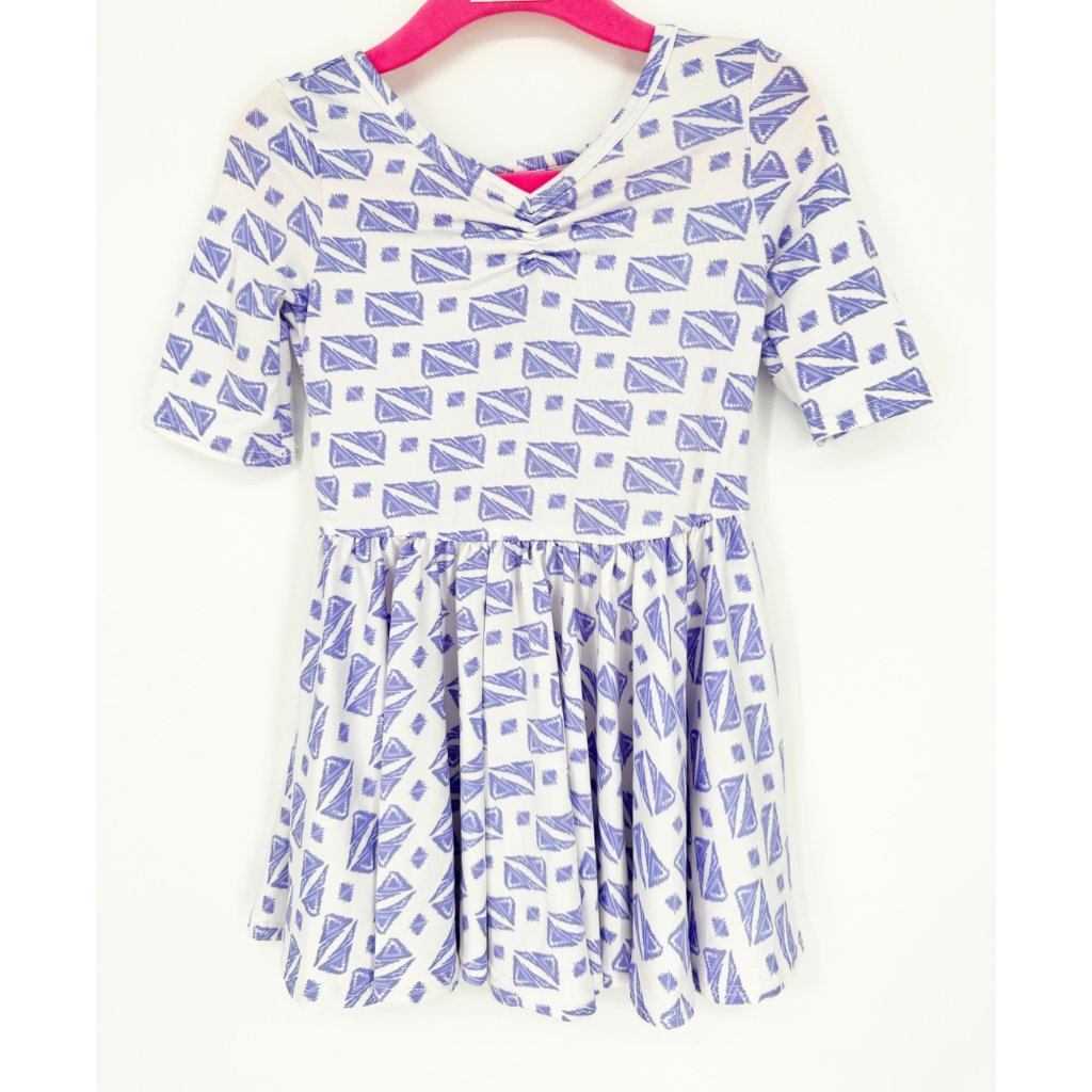 Dotdotsmile Girls Dress Size 12/24 Months White And Purple New With Tags